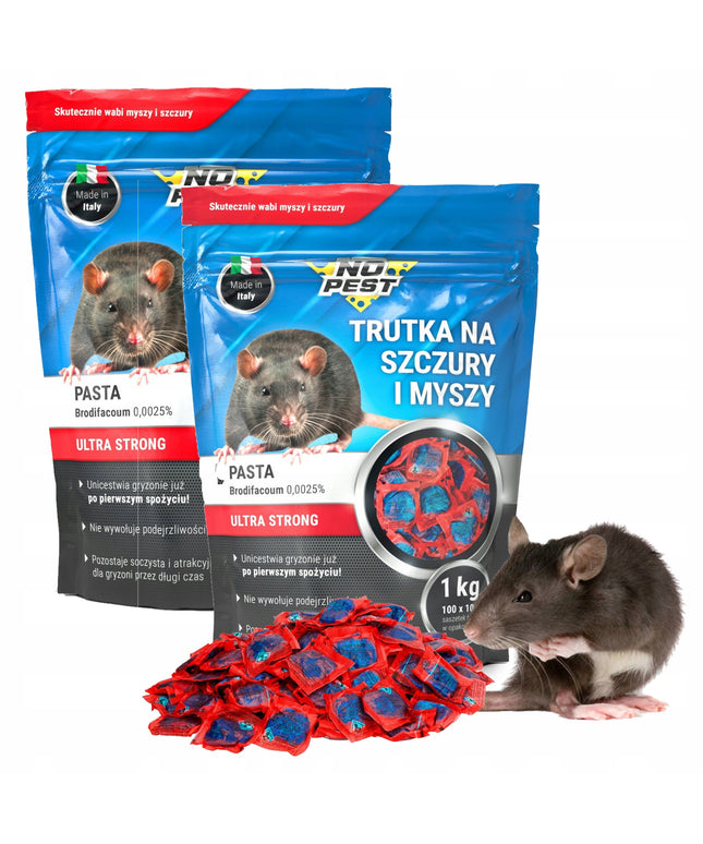 Nuodingasis masalas graužikams pasta stipri priemonė NO PEST 2x1KG