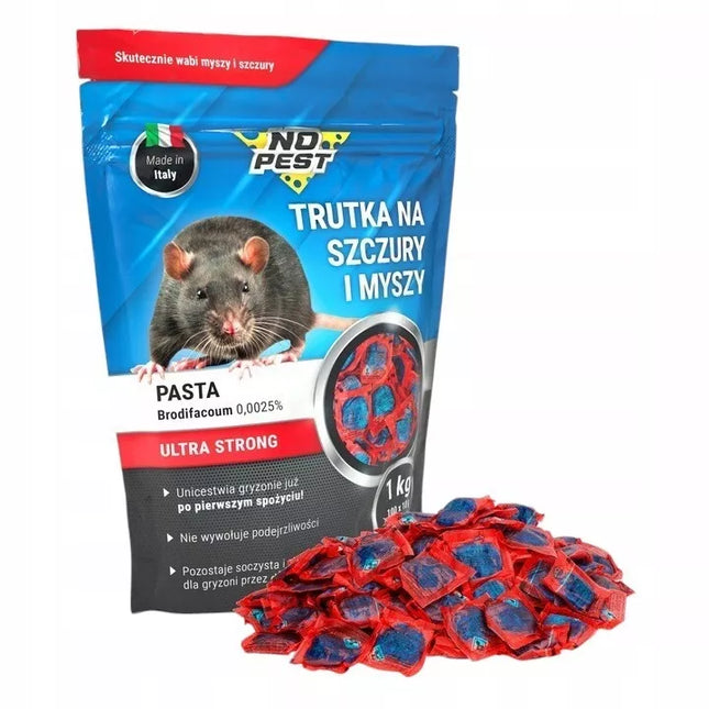 Stiprūs nuodai graužikams (žiurkėms, pelėms) - pasta NO PEST 3x1KG