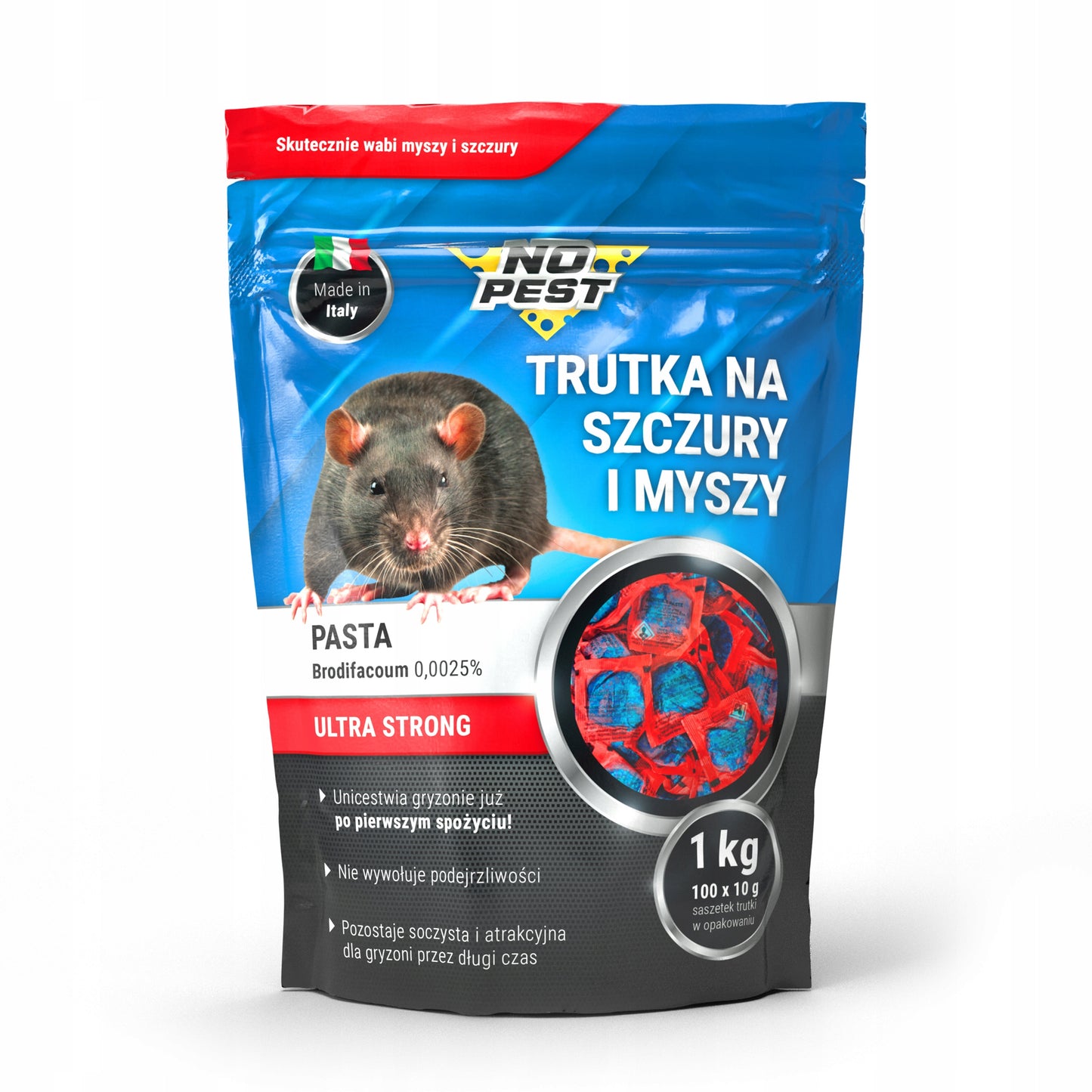 Stiprūs nuodai graužikams (žiurkėms, pelėms) - pasta NO PEST 3x1KG