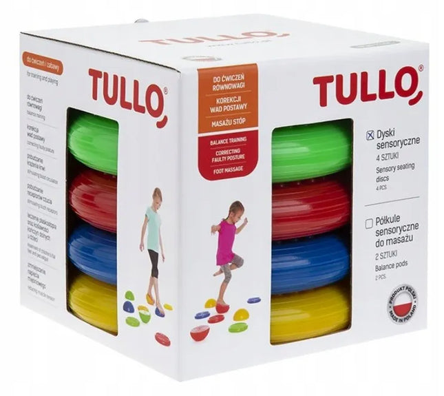Tullo sensoriniai diskai, 4 vnt., pusiausvyros treniruotėms