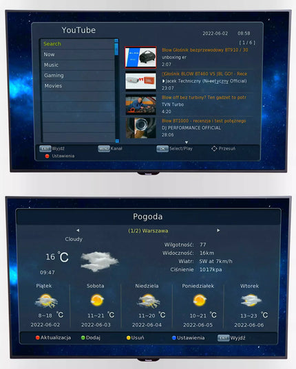 Antžeminės Televizijos DVB-T2 Tiunerio Dekoderis H.265 HEVC Full HD su USB, HDMI ir nuotolinio valdymo pulteliu bei baterijomis