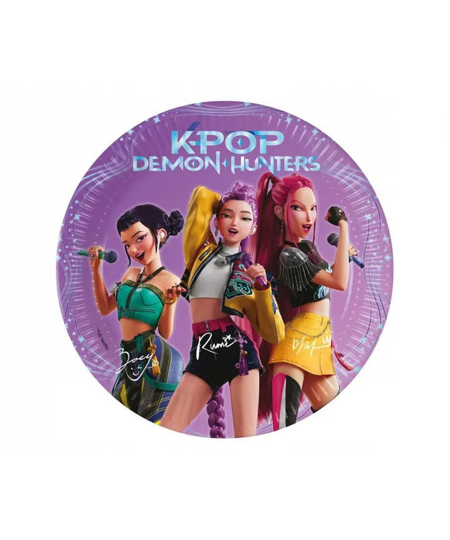 Popierinės lėkštutės „K-POP DEMON HUNTERS“ (FSC), 20 cm, 8 vnt.