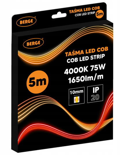 LED juosta COB Neon 12V 5m 15W/m 528 diodų 75W 4000K Neutrali Galinga 1650lm