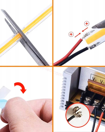 LED juosta COB Neon 12V 5m 15W/m 528 diodų 75W 4000K Neutrali Galinga 1650lm