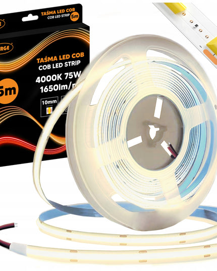 LED juosta COB Neon 12V 5m 15W/m 528 diodų 75W 4000K Neutrali Galinga 1650lm