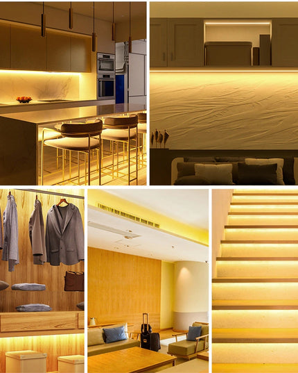 LED juosta Neon COB 12V Šilta 5m 45W Homogeninė 12W/m Ryški LED šviesa