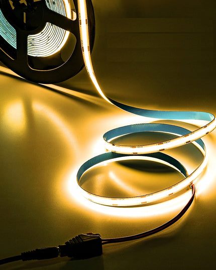 LED juosta Neon COB 12V Šilta 5m 45W Homogeninė 12W/m Ryški LED šviesa