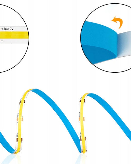 LED juosta Neon COB 12V Neutrali 5m Vienalytė ryški ir maloni šviesa