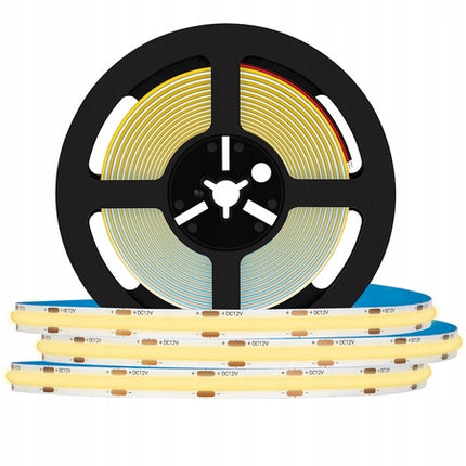 LED juosta Neon COB 12V Neutrali 5m Vienalytė ryški ir maloni šviesa