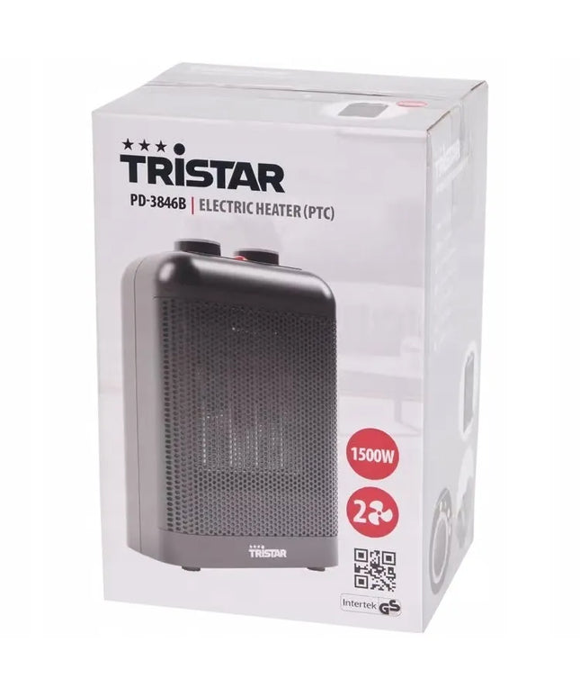 Keraminis ventiliatorinis šildytuvas Tristar PD-3846B, 1500W, juodas