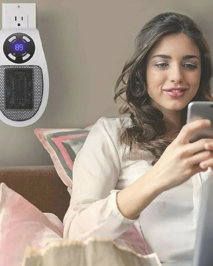 Nešiojamas elektrinis mini šildytuvas su ventiliatoriumi į elektros lizdą