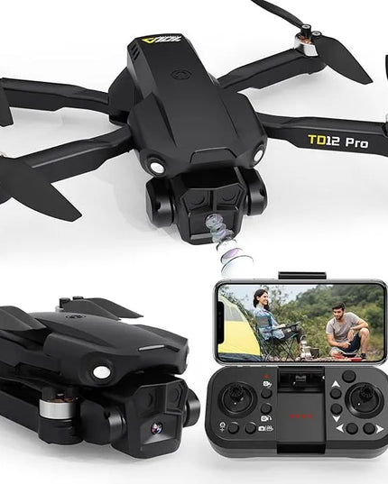 Toladrone TD12Pro sulankstomas FPV dronas su 1080P kamera, bešepetėliniais varikliais