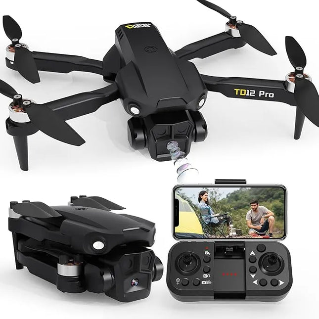 Toladrone TD12Pro sulankstomas FPV dronas su 1080P kamera, bešepetėliniais varikliais