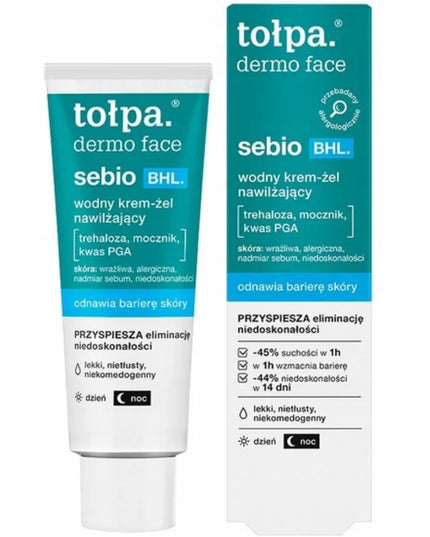 Tołpa Dermo Face Sebio BHL drėkinamasis veido kremas-gelis su šlapalu 40ml