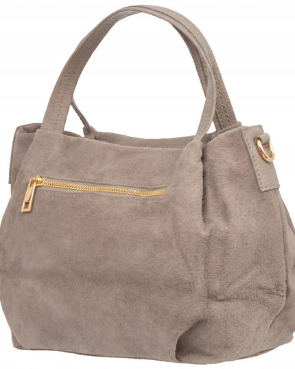 Moteriška zomšinė rankinė per petį „Vera Pelle Bolsa“, taupe