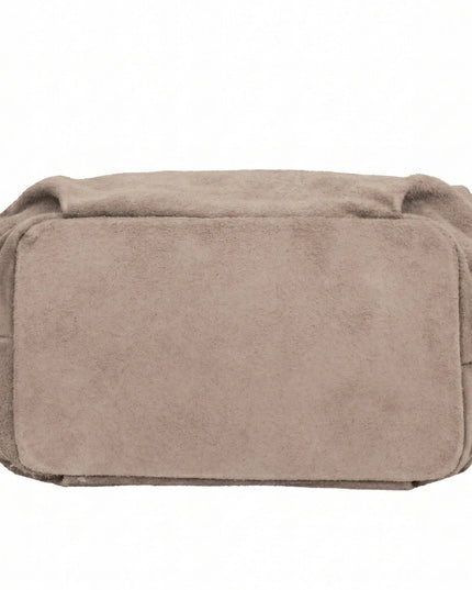 Moteriška zomšinė rankinė per petį „Vera Pelle Bolsa“, taupe