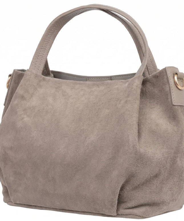 Moteriška zomšinė rankinė per petį „Vera Pelle Bolsa“, taupe