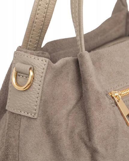 Moteriška zomšinė rankinė per petį „Vera Pelle Bolsa“, taupe