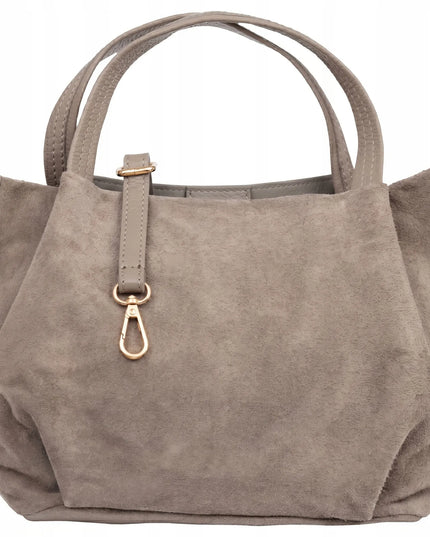 Moteriška zomšinė rankinė per petį „Vera Pelle Bolsa“, taupe