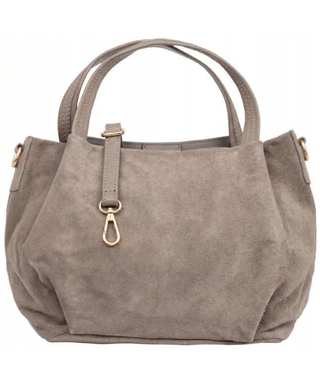 Moteriška zomšinė rankinė per petį „Vera Pelle Bolsa“, taupe