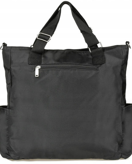 Moteriška medžiaginė didelė shopper rankinė A4 ant peties, juoda, Beltimore