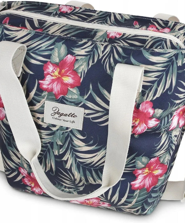 Moteriška didelė talpi gėlėta rankinė ant peties „shopper“ ZAGATTO