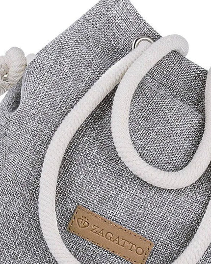 Zagatto didelė pilka talpi moteriška shopper rankinė-krepšys per petį