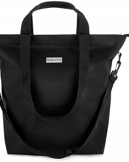 Moteriška juoda shopper rankinė Zagatto® ZG 621 darbui, apsipirkimui ir nešiojimui ant peties