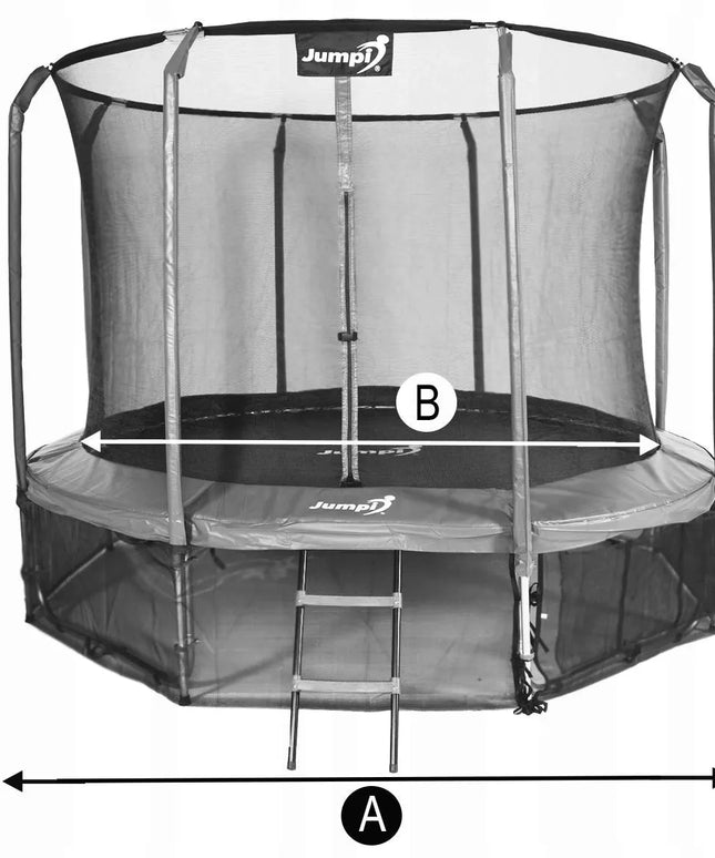 Sodo batutas JUMPI 12FT 374 cm PREMIUM su apsauginiu tinklu ir priedais