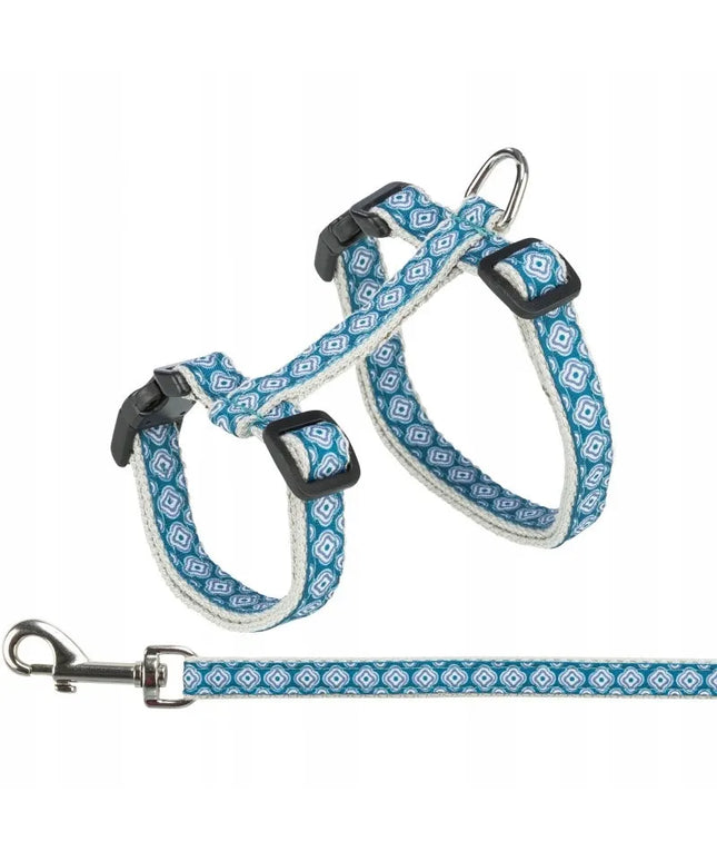 Trixie petneši su pavadėliu, katėms, mėlynos, 27–45 cm/13 mm, 1,20 m