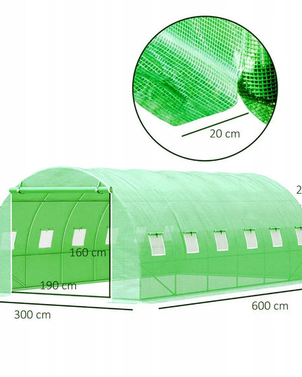 Plėvelinis šiltnamis Holla Garden 600 x 300 cm, 18 m², žalias