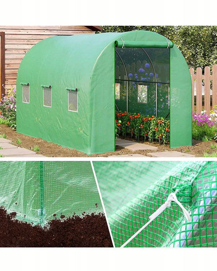 Holla Garden plėvelinis šiltnamis 350x200 cm, žalias, 7 m², 6 langai