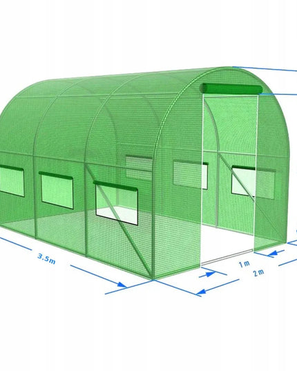 Holla Garden plėvelinis šiltnamis 350x200 cm, žalias, 7 m², 6 langai