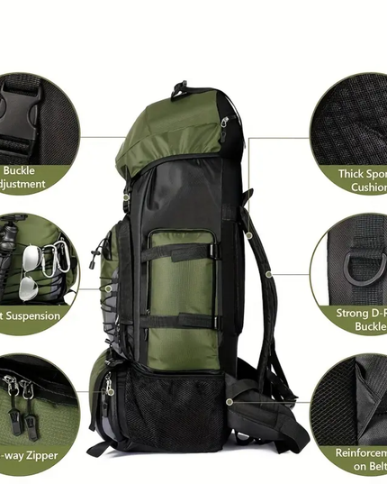 Turistinė 90L kuprinė žygiams, atspari lietui