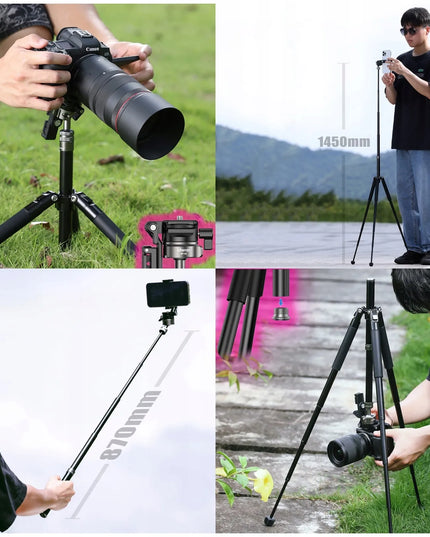 Turistinis trikojis / monopodas 145 cm ULANZI MT-63 su 1/4 colio išmaniojo telefono laikikliu