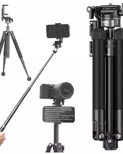 Turistinis trikojis / monopodas 145 cm ULANZI MT-63 su 1/4 colio išmaniojo telefono laikikliu