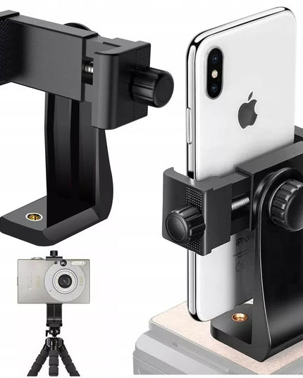 Universalus telefono laikiklis adapteris trikojui 1/4 colio, 360 laipsnių sukamas, juodas