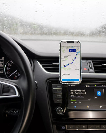 Spacecase automobilinis telefono laikiklis į ventiliacijos groteles su MagSafe krovikliu