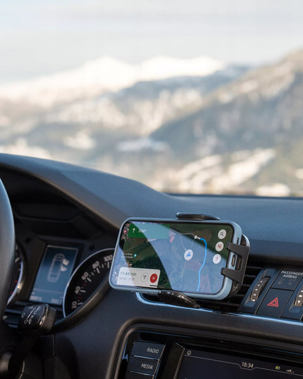 Spacecase automobilinis telefono laikiklis į ventiliacijos groteles, juodas