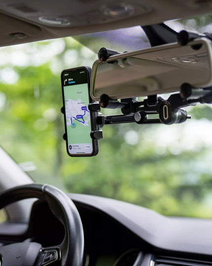 AUTOMOBILINIS TELEFONO LAIKIKLIS ANT GALINIO VAIZDO VEIDRODĖLIO TVIRTAS