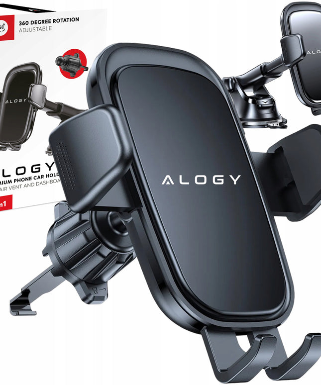 Tvirtas automobilinis telefono laikiklis ant priekinio stiklo, prietaisų skydelio, ventiliacijos grotelių