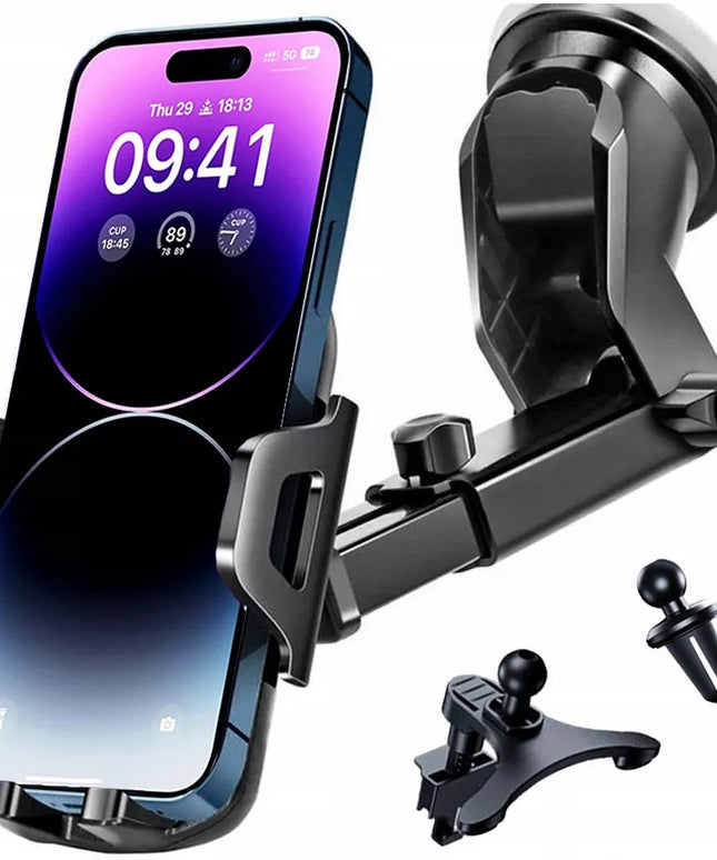 Alogy 3v1 automobilinis telefono laikiklis – tvirtinamas prie ventiliacijos grotelių, stiklo arba prietaisų skydelio