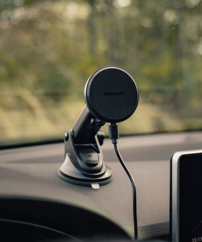 AUTOMOBILINIS TELEFONO LAIKIKLIS ANT STIKLO SU INDUKCINIU ĮKROVIKLIU, SKIRTAS MAGSAFE