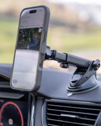 AUTOMOBILINIS TELEFONO LAIKIKLIS ANT STIKLO SU INDUKCINIU ĮKROVIKLIU, SKIRTAS MAGSAFE