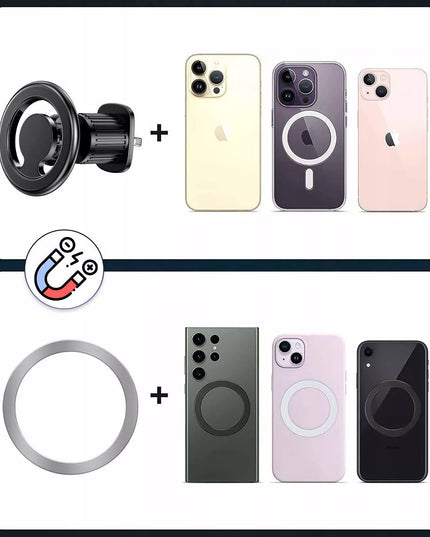 Alogy MagSafe telefono laikiklis į automobilio groteles su galingu magnetu