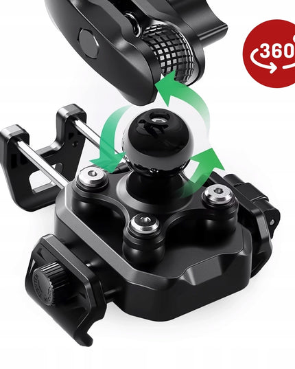 Motociklo telefono laikiklis, antivibracinis, su 15W induktyviu įkrovikliu + USB