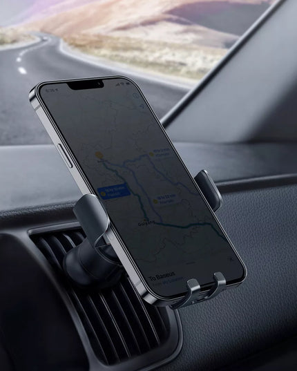 Gravitacinis automobilinis telefono laikiklis BASEUS ant ventiliacijos grotelių