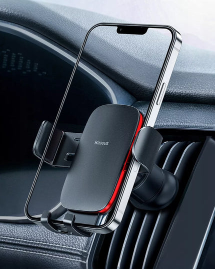 Gravitacinis automobilinis telefono laikiklis BASEUS ant ventiliacijos grotelių