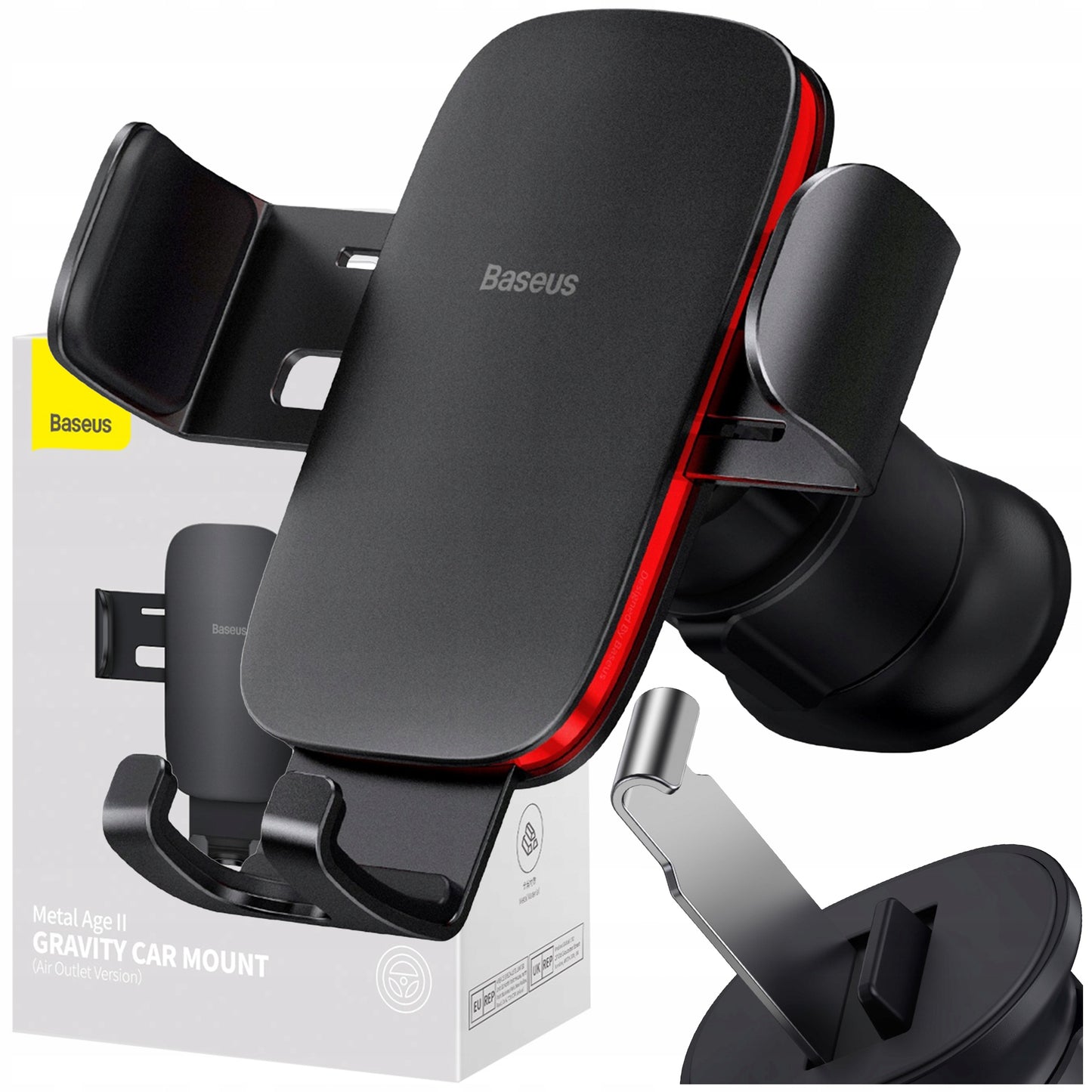Gravitacinis automobilinis telefono laikiklis BASEUS ant ventiliacijos grotelių