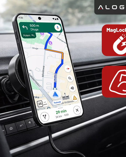 Automobilinis telefono laikiklis su 15W MagSafe belaidžiu įkrovikliu ventiliacijos grotelėms